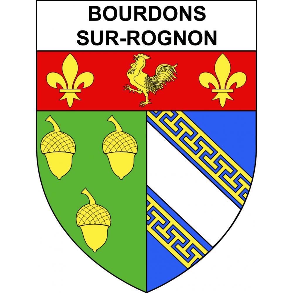 Pegatinas escudo de armas de Bourdons-sur-Rognon adhesivo de la etiqueta engomada