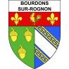 Pegatinas escudo de armas de Bourdons-sur-Rognon adhesivo de la etiqueta engomada
