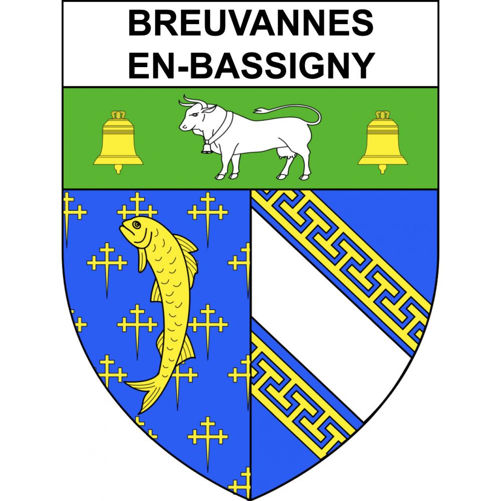Pegatinas escudo de armas de Breuvannes-en-Bassigny adhesivo de la etiqueta engomada