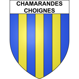 Pegatinas escudo de armas de Chamarandes-Choignes adhesivo de la etiqueta engomada