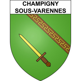 Champigny-sous-Varennes 52 ville sticker blason écusson autocollant adhésif
