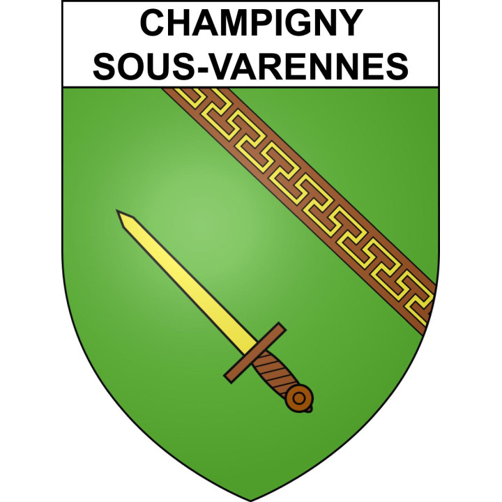 Champigny-sous-Varennes Sticker wappen, gelsenkirchen, augsburg, klebender aufkleber
