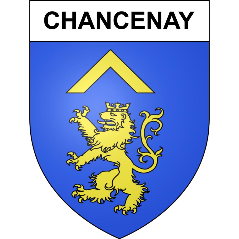 Pegatinas escudo de armas de Chancenay adhesivo de la etiqueta engomada