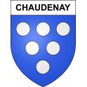 Pegatinas escudo de armas de Chaudenay adhesivo de la etiqueta engomada