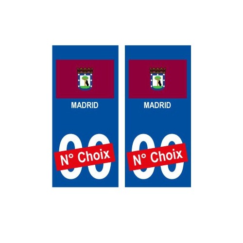 Madrid ville sticker numéro au choix autocollant drapeau Espagne city
