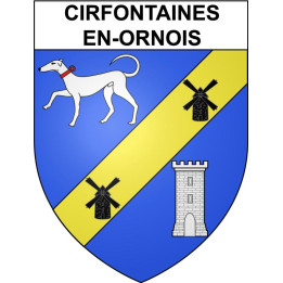 Pegatinas escudo de armas de Cirfontaines-en-Ornois adhesivo de la etiqueta engomada