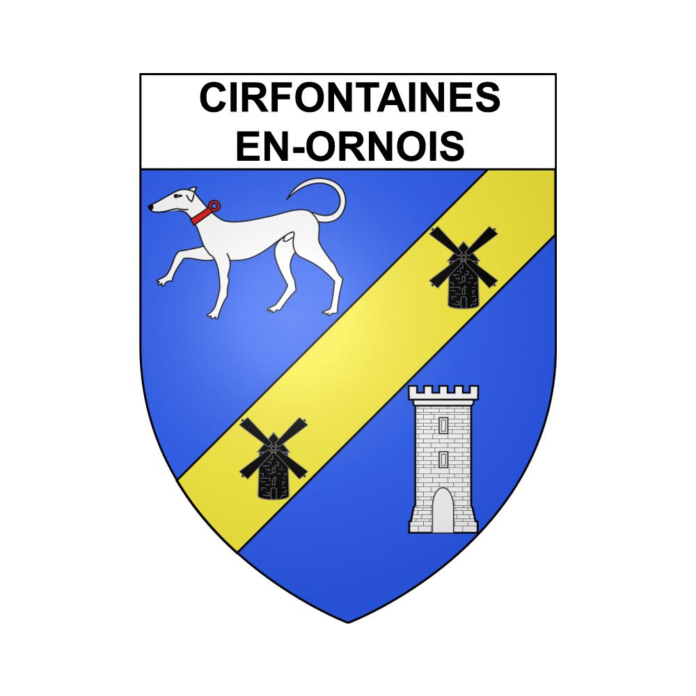 Pegatinas escudo de armas de Cirfontaines-en-Ornois adhesivo de la etiqueta engomada