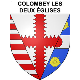 Pegatinas escudo de armas de Colombey les Deux Églises adhesivo de la etiqueta engomada