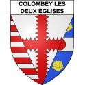 Colombey les Deux Églises 52 ville sticker blason écusson autocollant adhésif