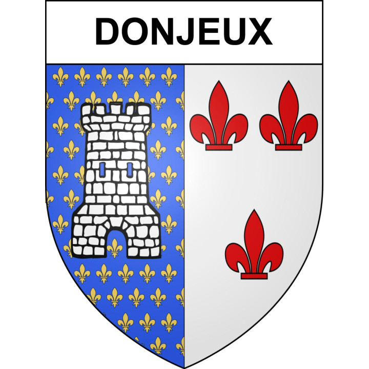 Pegatinas escudo de armas de Donjeux adhesivo de la etiqueta engomada