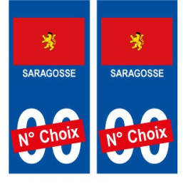 Saragosse ville sticker numéro au choix autocollant drapeau Espagne city