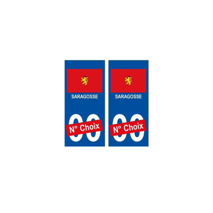 Saragosse ville sticker numéro au choix autocollant drapeau Espagne city