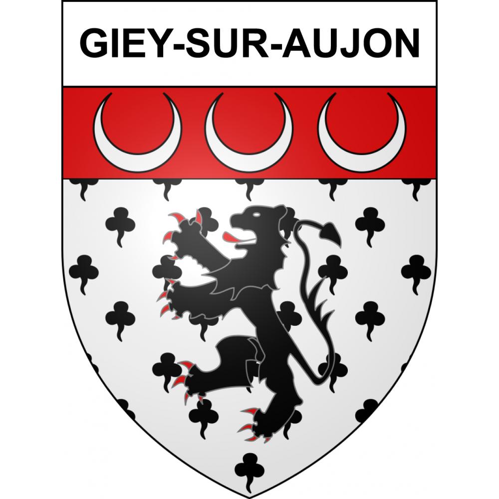 Pegatinas escudo de armas de Giey-sur-Aujon adhesivo de la etiqueta engomada