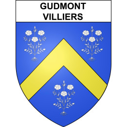 Pegatinas escudo de armas de Gudmont-Villiers adhesivo de la etiqueta engomada