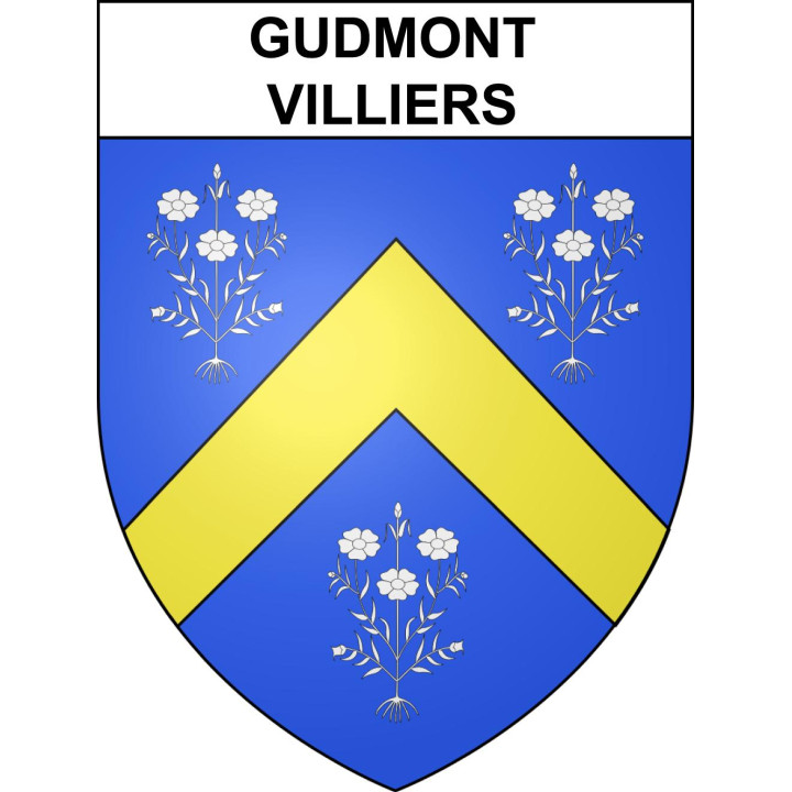 Pegatinas escudo de armas de Gudmont-Villiers adhesivo de la etiqueta engomada