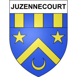 Pegatinas escudo de armas de Juzennecourt adhesivo de la etiqueta engomada