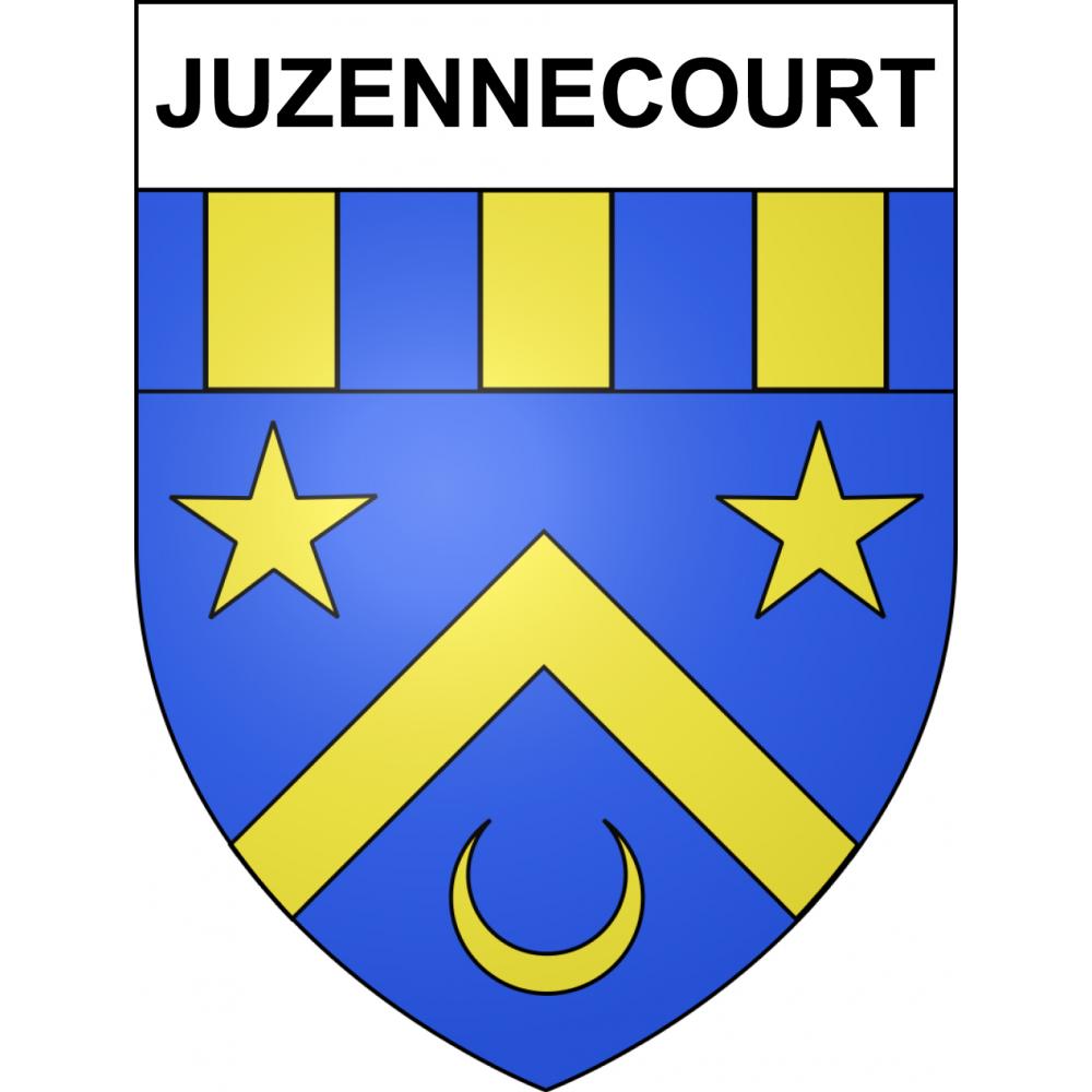 Pegatinas escudo de armas de Juzennecourt adhesivo de la etiqueta engomada