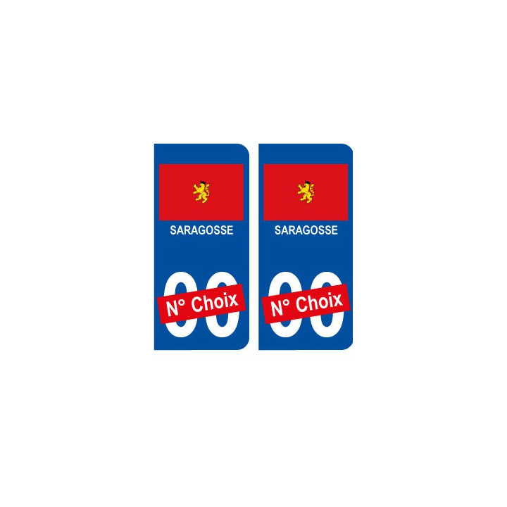 Saragosse ville sticker numéro au choix autocollant drapeau Espagne city