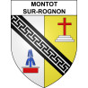 Pegatinas escudo de armas de Montot-sur-Rognon adhesivo de la etiqueta engomada
