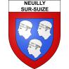 Pegatinas escudo de armas de Neuilly-sur-Suize adhesivo de la etiqueta engomada