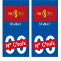 Séville ville sticker numéro au choix autocollant drapeau Espagne city