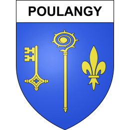 Pegatinas escudo de armas de Poulangy adhesivo de la etiqueta engomada