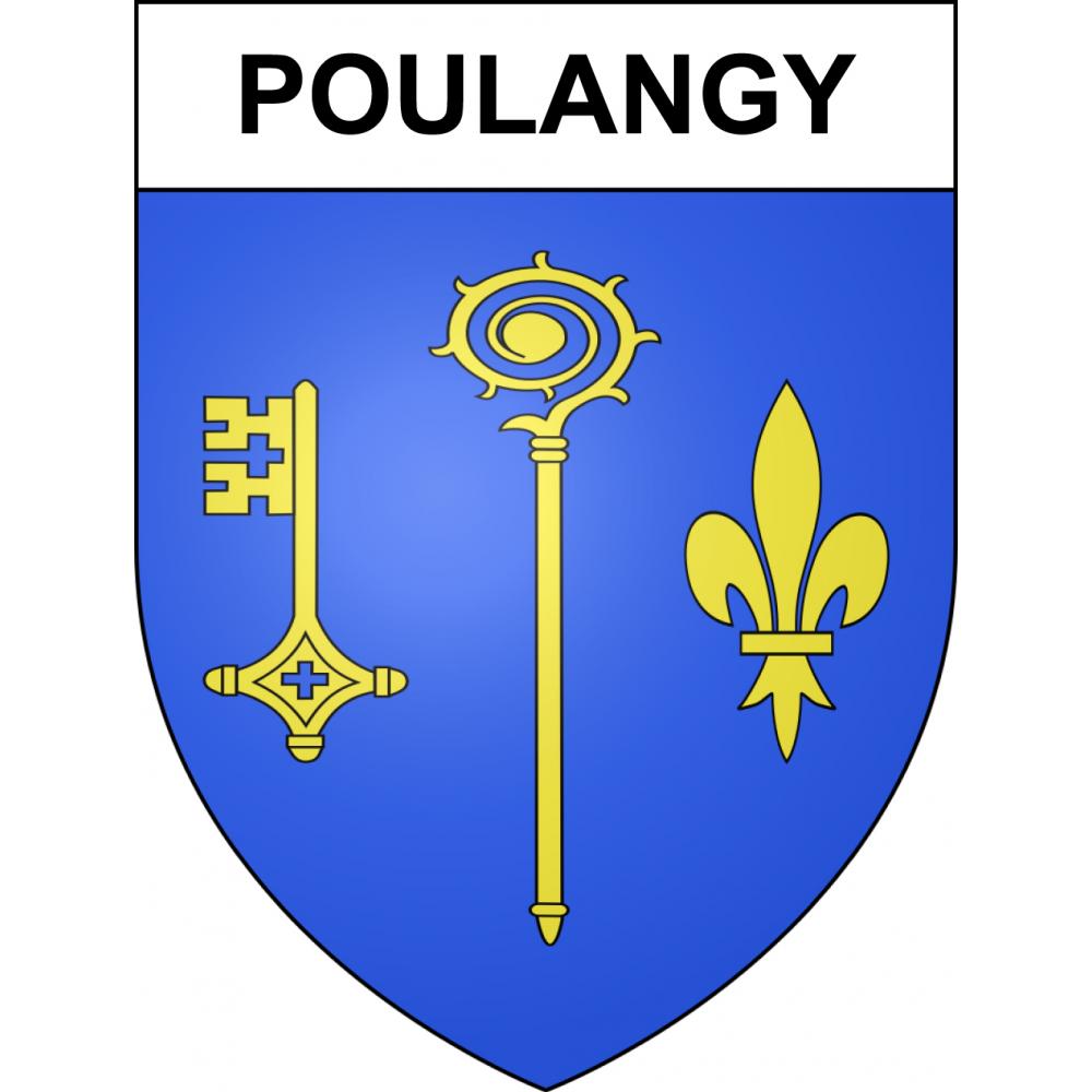 Poulangy 52 ville sticker blason écusson autocollant adhésif