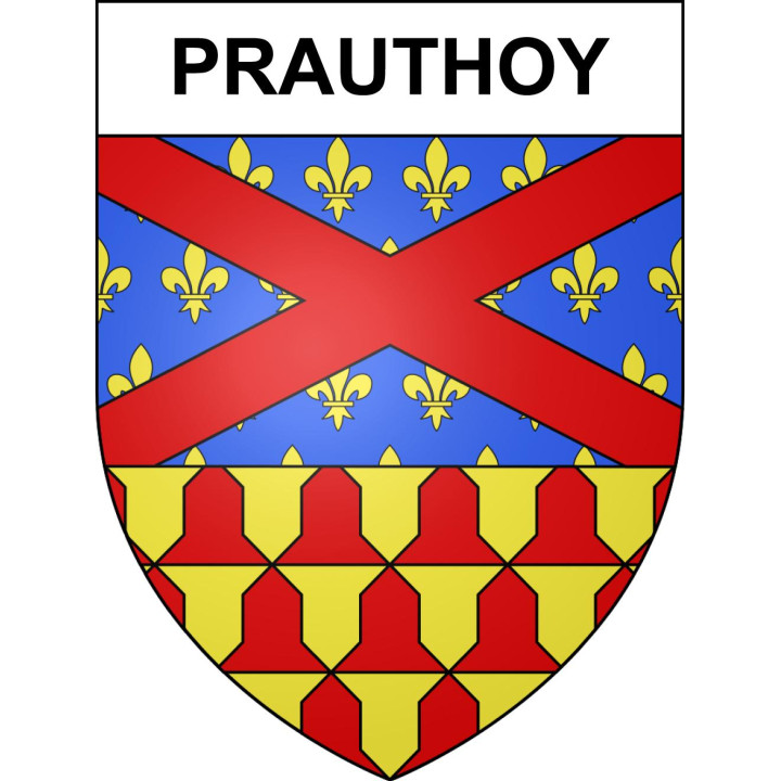 Pegatinas escudo de armas de Prauthoy adhesivo de la etiqueta engomada