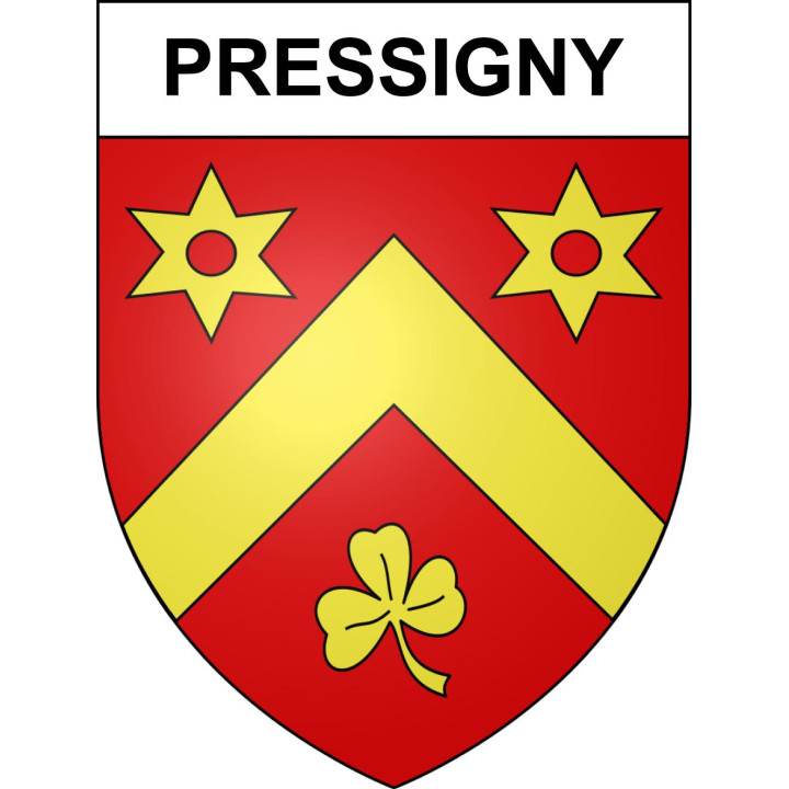 Pegatinas escudo de armas de Pressigny adhesivo de la etiqueta engomada