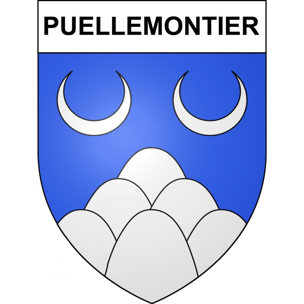 Pegatinas escudo de armas de Puellemontier adhesivo de la etiqueta engomada