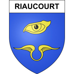 Pegatinas escudo de armas de Riaucourt adhesivo de la etiqueta engomada