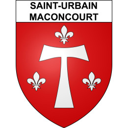 Pegatinas escudo de armas de Saint-Urbain-Maconcourt adhesivo de la etiqueta engomada