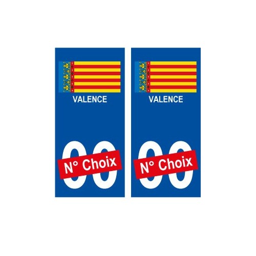 Valence ville sticker numéro au choix autocollant drapeau Espagne city