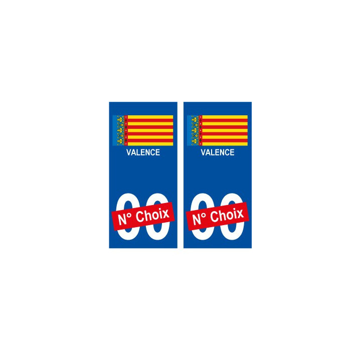 Valence ville sticker numéro au choix autocollant drapeau Espagne city