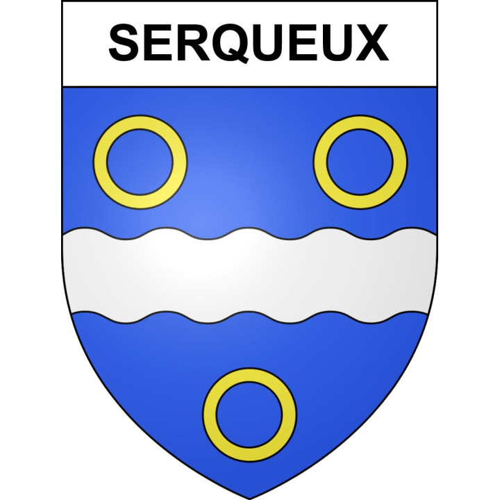 Pegatinas escudo de armas de Serqueux adhesivo de la etiqueta engomada