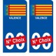 Valence ville sticker numéro au choix autocollant drapeau Espagne city