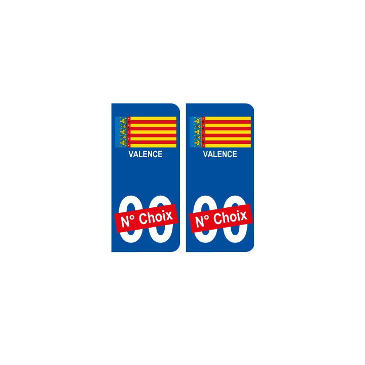 Valence ville sticker numéro au choix autocollant drapeau Espagne city