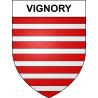 Pegatinas escudo de armas de Vignory adhesivo de la etiqueta engomada