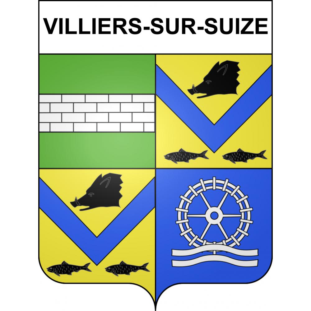 Pegatinas escudo de armas de Villiers-sur-Suize adhesivo de la etiqueta engomada