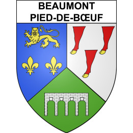 Stickers coat of arms Beaumont-Pied-de-Bœuf adhesive sticker