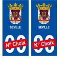 Séville ville sticker numéro au choix autocollant blason Espagne city