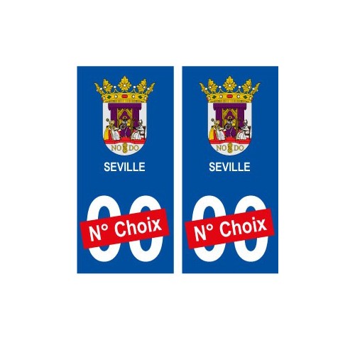 Séville ville sticker numéro au choix autocollant blason Espagne city