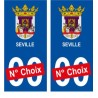 Séville ville sticker numéro au choix autocollant blason Espagne city