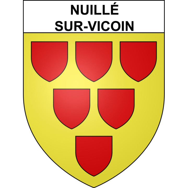 Pegatinas escudo de armas de Nuillé-sur-Vicoin adhesivo de la etiqueta engomada
