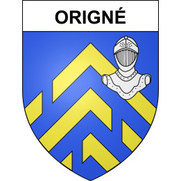 Pegatinas escudo de armas de Origné adhesivo de la etiqueta engomada