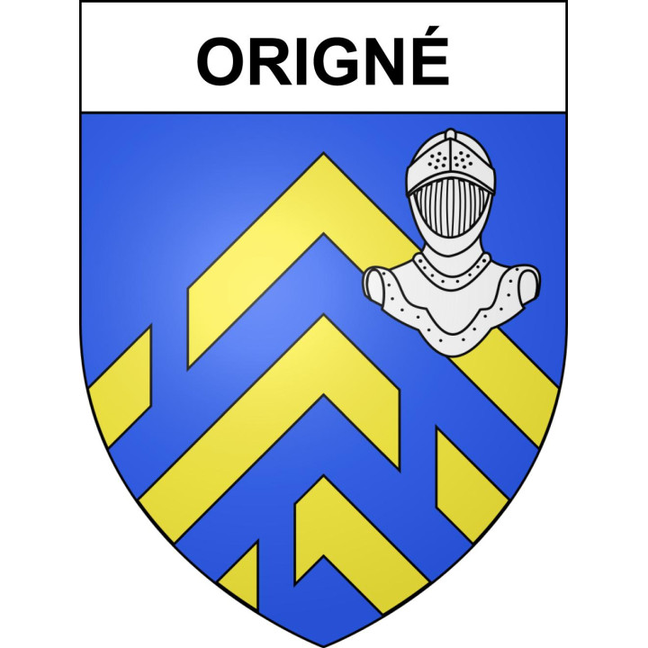 Pegatinas escudo de armas de Origné adhesivo de la etiqueta engomada