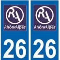 26 Drôme placa etiqueta, nuevo logo