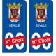 Séville ville sticker numéro au choix autocollant blason Espagne city