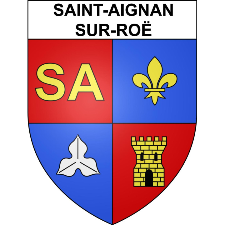 Pegatinas escudo de armas de Saint-Aignan-sur-Roë adhesivo de la etiqueta engomada