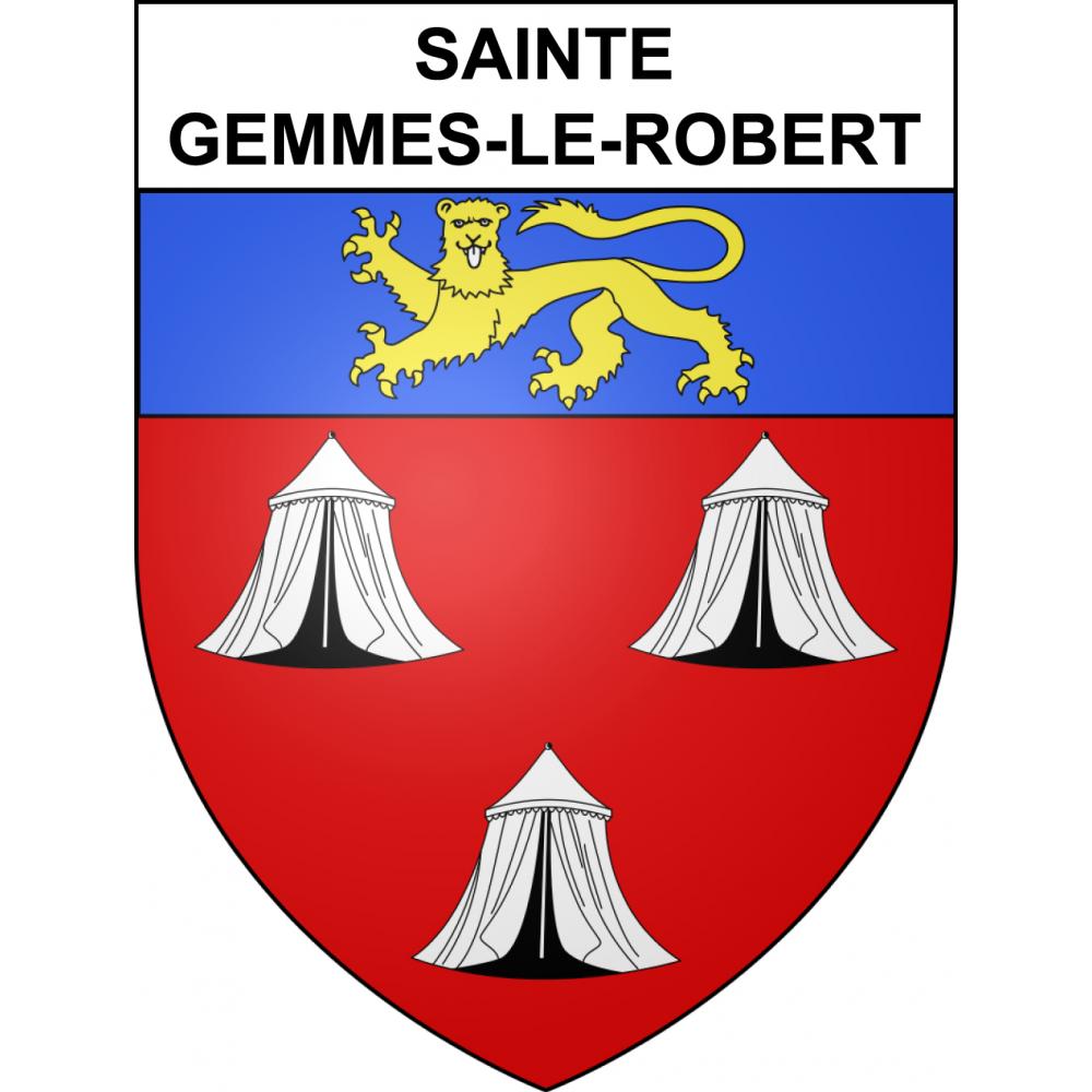 Pegatinas escudo de armas de Sainte-Gemmes-le-Robert adhesivo de la etiqueta engomada